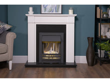 Load image into Gallery viewer, Adam Georgian Fireplace Suite Pure White + Helios Electric Fire Black, 39&quot;
