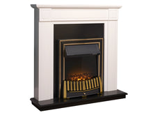 Load image into Gallery viewer, Adam Georgian Fireplace Suite Pure White + Elan Electric Fire Brass, 39&quot;
