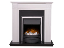 Load image into Gallery viewer, Adam Georgian Fireplace Suite in Pure White &amp; Black with Cambridge 6-in-1 Electric Fire in Black, 39 Inch
