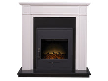 Load image into Gallery viewer, Adam Georgian Fireplace Suite in Pure White with Oslo Electric Fire in Black, 39 Inch
