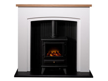 Load image into Gallery viewer, Adam Siena Stove Suite in Pure White with Hudson Electric Stove in Black, 48 Inch
