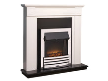Load image into Gallery viewer, Adam Georgian Fireplace Suite Pure White + Eclipse Electric Fire Chrome, 39&quot;
