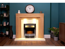 Load image into Gallery viewer, Adam Beaumont Fireplace Suite Oak &amp; Cream + Elan Electric Fire Chrome, 48&quot;
