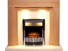 Load image into Gallery viewer, Adam Beaumont Fireplace Suite in Oak &amp; Cream with Elan Electric Fire in Chrome, 48 Inch
