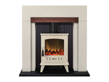 Load image into Gallery viewer, Adam Salzburg in Cream &amp; Walnut with Aviemore Electric Stove in Cream Enamel, 39 Inch

