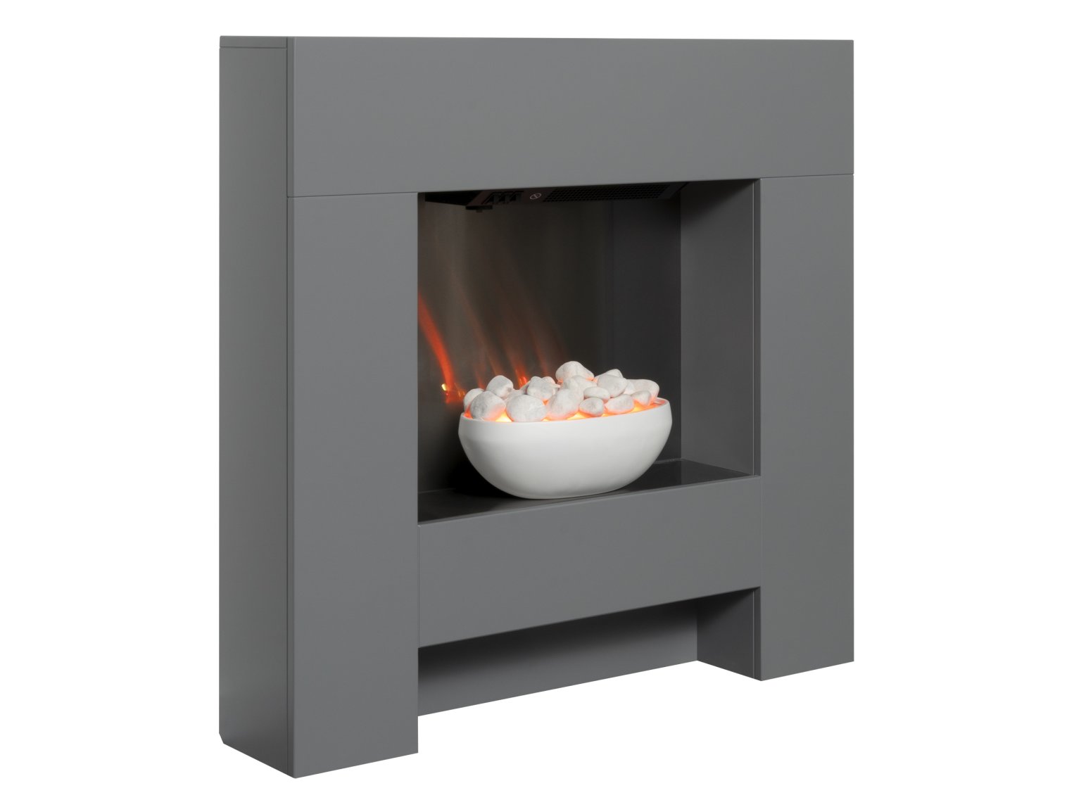 Adam Cubist Grey Electric Fireplace Suite 36