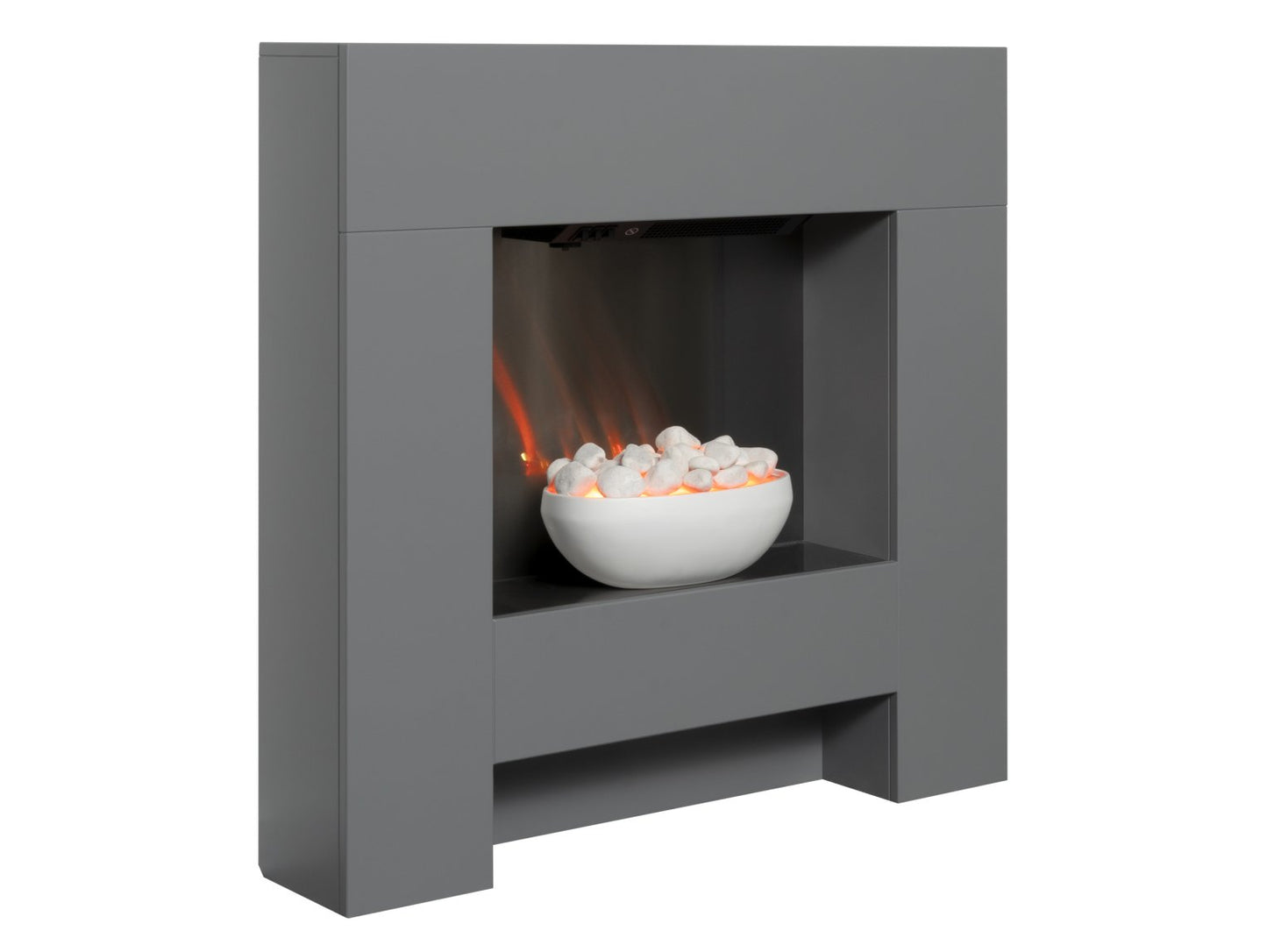 Adam Cubist Grey Electric Fireplace Suite 36"