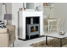 Load image into Gallery viewer, Adam Oxford Stove Suite Pure White + Woodhouse Electric Stove Grey, 48&quot;
