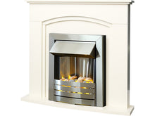 Load image into Gallery viewer, Adam Venice/Devon  Fireplace Suite Cream + Helios Electric Fire Brushed Steel, 39&quot;
