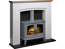 Load image into Gallery viewer, Adam Siena Stove Suite Pure White + Woodhouse Electric Stove Grey, 48&quot;
