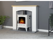 Load image into Gallery viewer, Adam Huxley Pure White &amp; Grey + Aviemore Electric Stove White Enamel, 39&quot;
