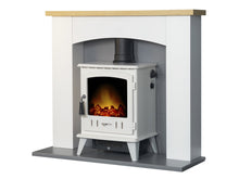 Load image into Gallery viewer, Adam Huxley Pure White &amp; Grey + Aviemore Electric Stove White Enamel, 39&quot;
