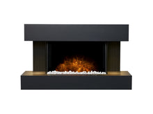 Load image into Gallery viewer, Adam Manola Wall Mounted Electric Fire Suite with Downlights &amp; Remote Control in Charcoal Grey
