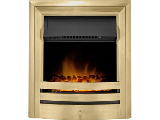 Acantha Vela Electric Fire in Antique Brass