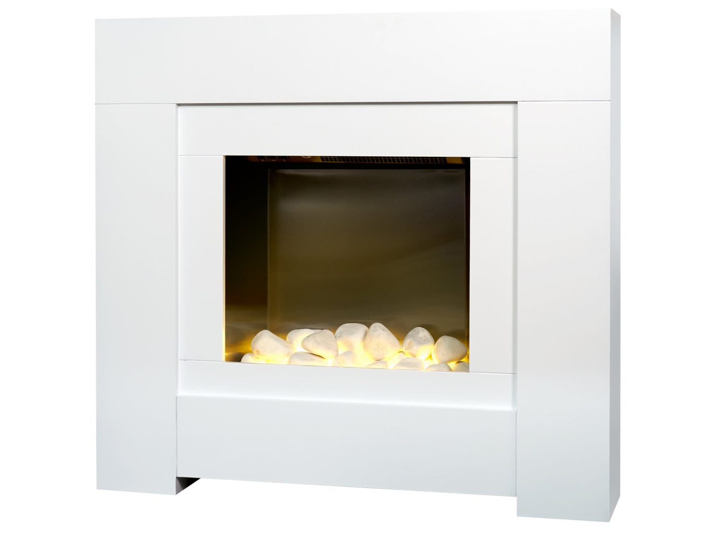 Adam Brooklyn Pure White Electric Fireplace Suite 30"