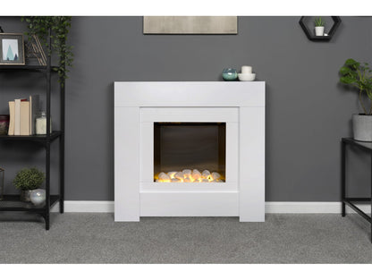 Adam Brooklyn Pure White Electric Fireplace Suite 30"