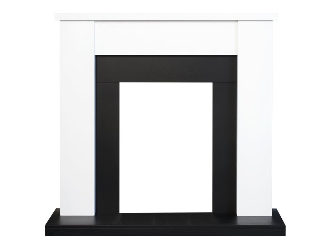 Adam Solus Fireplace in Black and Pure White, 39 Inch