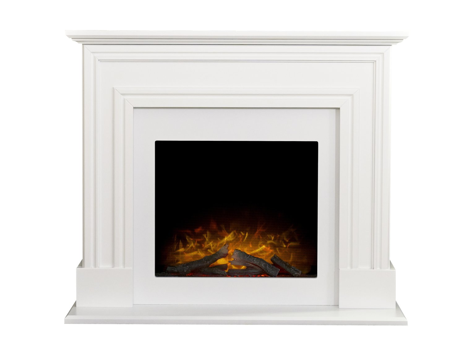 Adam Sandwell Electric Fireplace Suite in Pure White, 44 Inch
