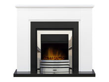 Load image into Gallery viewer, Adam Greenwich Fireplace Suite in Pure White &amp; Black with Eclipse Electric Fire in Chrome, 45 Inch
