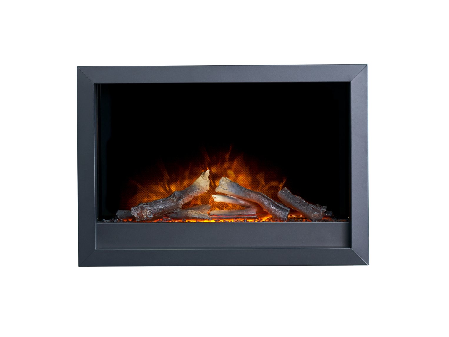 Adam Toronto Electric Wall Inset Fire with Logs & Remote Control in Black
