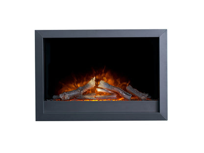 Adam Toronto Electric Wall Inset Fire with Logs & Remote Control in Black