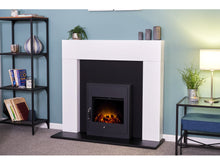 Load image into Gallery viewer, Adam Miami Fireplace Pure White &amp; Black + Oslo Electric Inset Stove Black, 48&quot;
