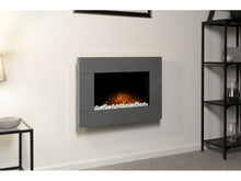 Load image into Gallery viewer, Adam Carina Electric Wall Mounted Fire + Pebbles &amp; Remote Control Satin Grey, 32&quot;
