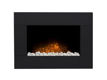Load image into Gallery viewer, Adam Carina Electric Wall Mounted Fire with Pebbles &amp; Remote Control in Black, 32 Inch
