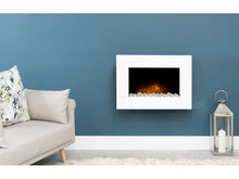 Load image into Gallery viewer, Adam Carina Electric Wall Mounted Fire + Pebbles &amp; Remote Control Pure White, 32&quot;
