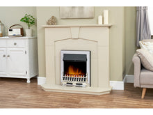 Load image into Gallery viewer, Adam Abbey Fireplace Stone Effect + Blenheim Electric Fire Chrome, 48&quot;

