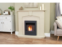 Load image into Gallery viewer, Adam Abbey Fireplace Stone Effect + Colorado Bio Ethanol Fire Black, 48&quot;
