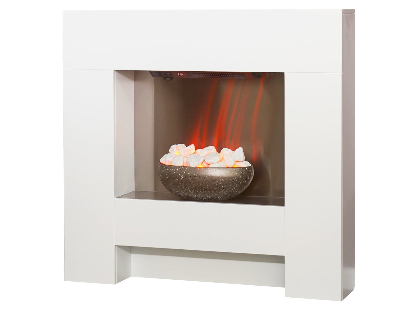 Adam Cubist White Electric Fireplace Suite 36"