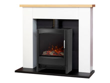 Load image into Gallery viewer, Adam Chester Fireplace Pure White + Keston Electric Stove Black, 39&quot;
