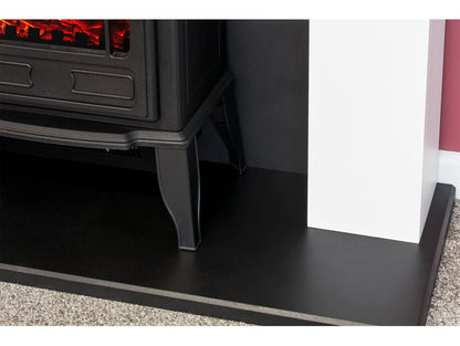 Adam Chester Fireplace Pure White + Ripon Electric Stove Black, 39"