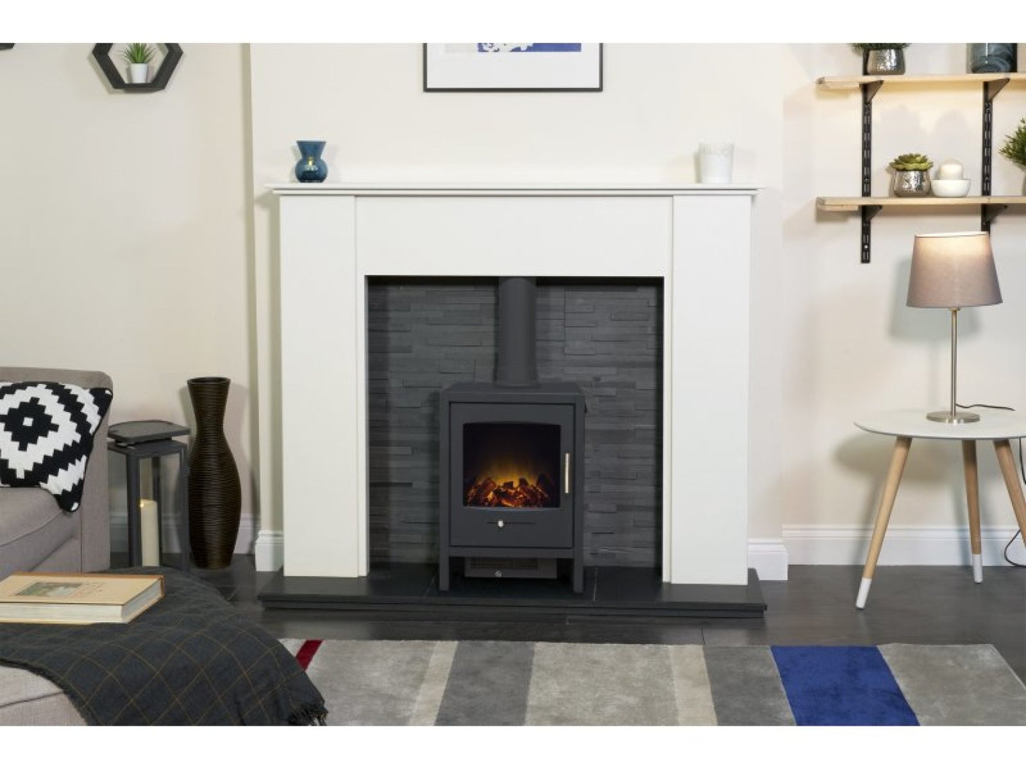 Adam Bergen Electric Stove Charcoal Grey + Straight Stove Pipe