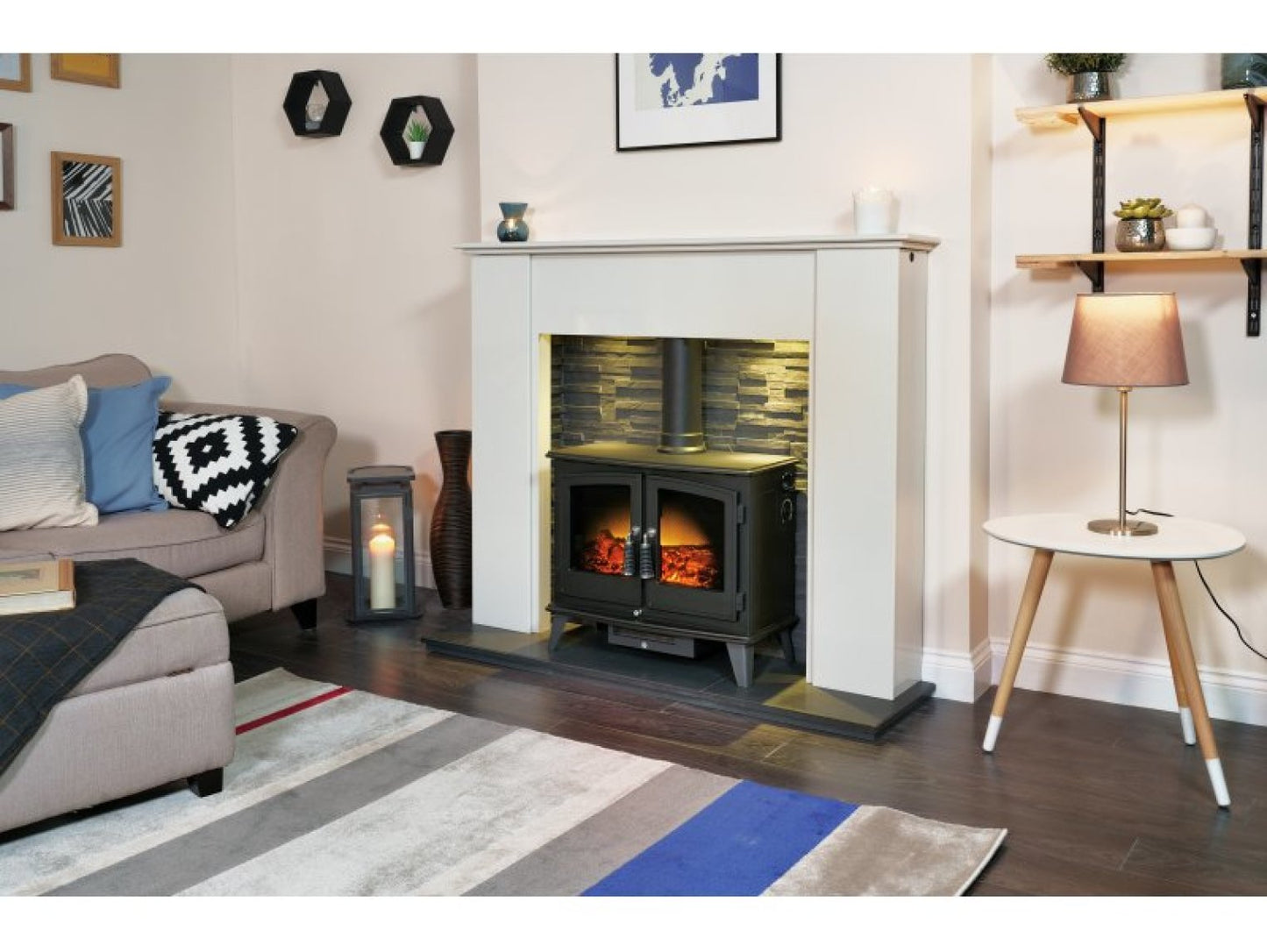 Adam Woodhouse Electric Stove Black + Straight Stove Pipe
