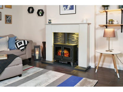 Adam Woodhouse Electric Stove Black + Angled Stove Pipe