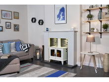 Load image into Gallery viewer, Adam Woodhouse Electric Stove Pure White + Straight Stove Pipe Pure White
