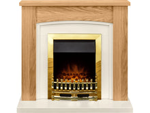 Load image into Gallery viewer, Adam Chilton Fireplace Suite in Oak with Blenheim Electric Fire in Brass, 39 Inch
