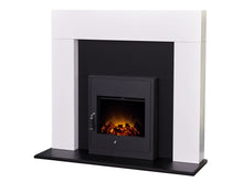 Load image into Gallery viewer, Adam Miami Fireplace Pure White &amp; Black + Oslo Electric Inset Stove Black, 48&quot;
