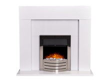 Load image into Gallery viewer, Adam Miami Fireplace in Pure White with Comet Electric Fire in Obsidian Black, 48 Inch
