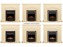 Load image into Gallery viewer, Adam Kirkdale Fireplace Cream + Cambridge 6-in-1 Electric Fire Black, 45&quot;
