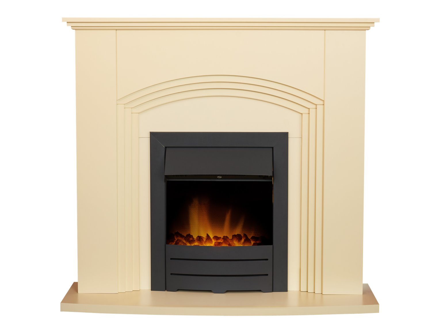 Adam Kirkdale Fireplace in Cream with Colorado Electric Fire in Black, 45 Inch