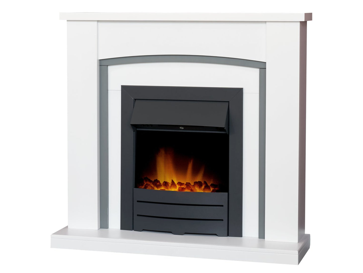Adam Chilton Fireplace Pure White & Grey + Colorado Electric Fire Black, 39"