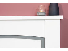 Load image into Gallery viewer, Adam Chilton Fireplace Pure White &amp; Grey + Colorado Bio Ethanol Fire Brushed Steel, 39&quot;
