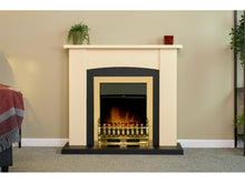 Load image into Gallery viewer, Adam Holden Fireplace Cream &amp; Black + Blenheim Electric Fire Brass, 39&quot;
