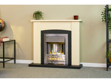 Load image into Gallery viewer, Adam Holden Fireplace Cream &amp; Black + Helios Electric Fire Brushed Steel, 39&quot;
