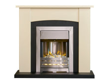 Load image into Gallery viewer, Adam Holden Fireplace in Cream &amp; Black with Helios Electric Fire in Brushed Steel, 39 Inch
