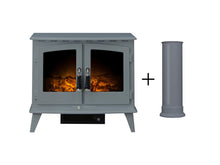 Load image into Gallery viewer, Adam Woodhouse Electric Stove in Grey with Straight Stove Pipe
