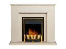 Load image into Gallery viewer, Adam Greenwich Fireplace in Stone Effect with Elan Electric Fire in Brass, 45 Inch
